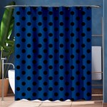 Polka Dots - Black on Dark Cerulean Shower Curtain 60  x 72  (Medium)