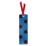 Polka Dots - Black on Dark Cerulean Small Book Mark
