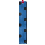 Polka Dots - Black on Dark Cerulean Large Book Mark