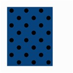Polka Dots - Black on Dark Cerulean Small Garden Flag (Two Sides)