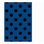 Polka Dots - Black on Dark Cerulean Large Garden Flag (Two Sides)