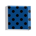Polka Dots - Black on Dark Cerulean 4 x 4  Acrylic Photo Block
