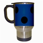 Polka Dots - Black on Dark Cerulean Travel Mug (Black)