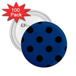 Polka Dots - Black on Dark Cerulean 2.25  Button (100 pack)