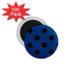 Polka Dots - Black on Dark Cerulean 1.75  Magnet (100 pack)