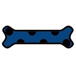 Polka Dots - Black on Dark Cerulean Magnet (Dog Bone)