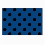 Polka Dots - Black on Dark Cerulean Postcard 5  x 7 