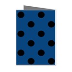 Polka Dots - Black on Dark Cerulean Mini Greeting Cards (Pkg of 8)