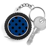 Polka Dots - Black on Dark Cerulean Measuring Tape