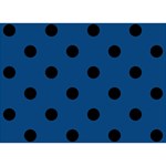Polka Dots - Black on Dark Cerulean Birthday Cake 3D Greeting Card (7x5)