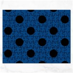 Polka Dots - Black on Dark Cerulean Jigsaw Puzzle (Rectangular)