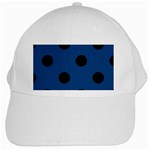 Polka Dots - Black on Dark Cerulean Black Cap