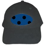 Polka Dots - Black on Dark Cerulean Black Cap