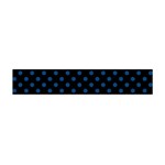 Polka Dots - Dark Cerulean on Black Flano Scarf (Mini)