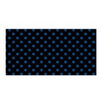 Polka Dots - Dark Cerulean on Black Satin Wrap