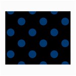 Polka Dots - Dark Cerulean on Black Small Glasses Cloth