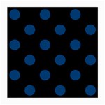 Polka Dots - Dark Cerulean on Black Medium Glasses Cloth