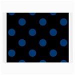 Polka Dots - Dark Cerulean on Black Large Glasses Cloth