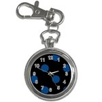 Polka Dots - Dark Cerulean on Black Key Chain Watch