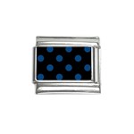 Polka Dots - Dark Cerulean on Black Italian Charm (9mm)
