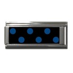 Polka Dots - Dark Cerulean on Black Superlink Italian Charm (9mm)