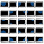 Polka Dots - Dark Cerulean on Black 9mm Italian Charm (25 pack)