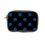 Polka Dots - Dark Cerulean on Black Coin Purse