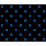 Polka Dots - Dark Cerulean on Black Collage 8  x 10 
