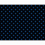 Polka Dots - Dark Cerulean on Black Collage 11  x 14 