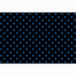 Polka Dots - Dark Cerulean on Black Collage 12  x 18 
