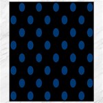 Polka Dots - Dark Cerulean on Black Canvas 8  x 10 