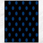 Polka Dots - Dark Cerulean on Black Canvas 11  x 14 