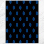 Polka Dots - Dark Cerulean on Black Canvas 12  x 16 