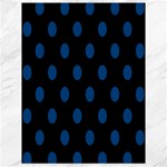 Polka Dots - Dark Cerulean on Black Canvas 18  x 24 