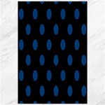 Polka Dots - Dark Cerulean on Black Canvas 20  x 30 