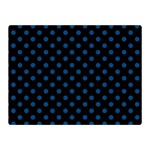 Polka Dots - Dark Cerulean on Black Double Sided Flano Blanket (Mini)