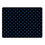 Polka Dots - Dark Cerulean on Black Double Sided Fleece Blanket (Small) (Two Sides)