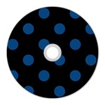 Polka Dots - Dark Cerulean on Black CD Wall Clock