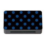 Polka Dots - Dark Cerulean on Black Memory Card Reader with CF