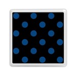 Polka Dots - Dark Cerulean on Black Memory Card Reader with Storage (Square)
