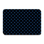 Polka Dots - Dark Cerulean on Black Plate Mat