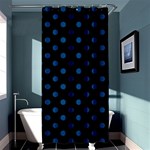 Polka Dots - Dark Cerulean on Black Shower Curtain 36  x 72  (Stall)