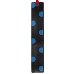 Polka Dots - Dark Cerulean on Black Large Book Mark