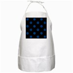 Polka Dots - Dark Cerulean on Black BBQ Apron