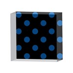 Polka Dots - Dark Cerulean on Black 4 x 4  Acrylic Photo Block