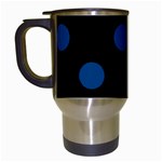 Polka Dots - Dark Cerulean on Black Travel Mug (Black)