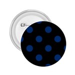 Polka Dots - Dark Cerulean on Black 2.25  Button