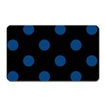Polka Dots - Dark Cerulean on Black Magnet (Rectangular)