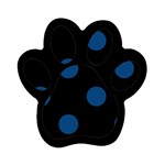 Polka Dots - Dark Cerulean on Black Magnet (Paw Print)