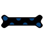 Polka Dots - Dark Cerulean on Black Magnet (Dog Bone)